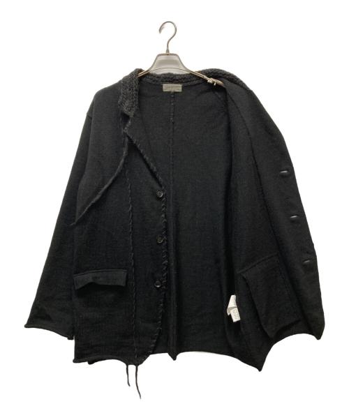 Yohji Yamamoto pour homme（ヨウジヤマモト プールオム）Yohji Yamamoto pour homme (ヨウジヤマモト プールオム) 毛糸ステッチニットジャケット ブラック サイズ:3の古着・服飾アイテム