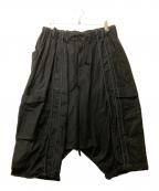 Yohji Yamamoto pour hommeヨウジヤマモト プールオム）の古着「コットンパイピングサルエルロングパンツ」｜ブラック
