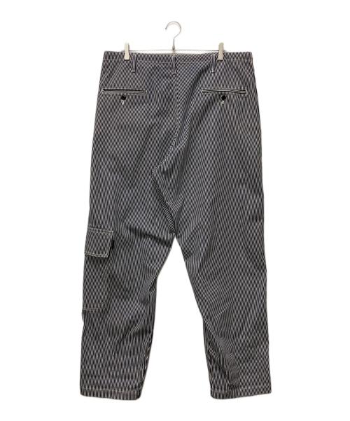 BLACK Scandal Yohji Yamamoto（ブラックスキャンダルヨウジヤマモト）BLACK Scandal Yohji Yamamoto (ブラックスキャンダルヨウジヤマモト) B.S HICKORY A-SIDE TUCK P ネイビー×ホワイト サイズ:4の古着・服飾アイテム