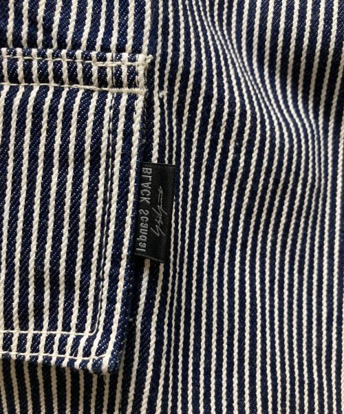 BLACK Scandal Yohji Yamamoto（ブラックスキャンダルヨウジヤマモト）BLACK Scandal Yohji Yamamoto (ブラックスキャンダルヨウジヤマモト) B.S HICKORY A-SIDE TUCK P ネイビー×ホワイト サイズ:4の古着・服飾アイテム