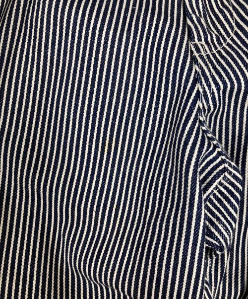 BLACK Scandal Yohji Yamamoto（ブラックスキャンダルヨウジヤマモト）BLACK Scandal Yohji Yamamoto (ブラックスキャンダルヨウジヤマモト) B.S HICKORY A-SIDE TUCK P ネイビー×ホワイト サイズ:4の古着・服飾アイテム