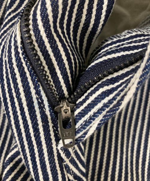 BLACK Scandal Yohji Yamamoto（ブラックスキャンダルヨウジヤマモト）BLACK Scandal Yohji Yamamoto (ブラックスキャンダルヨウジヤマモト) B.S HICKORY A-SIDE TUCK P ネイビー×ホワイト サイズ:4の古着・服飾アイテム