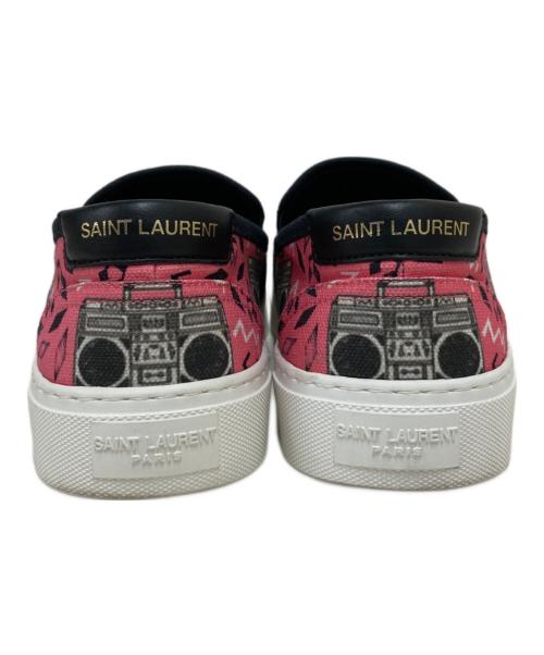 Saint Laurent Paris（サンローランパリ）Saint Laurent Paris (サンローランパリ) Venice Slip On Radio Print Sneaker ピンク サイズ:39 1/2の古着・服飾アイテム