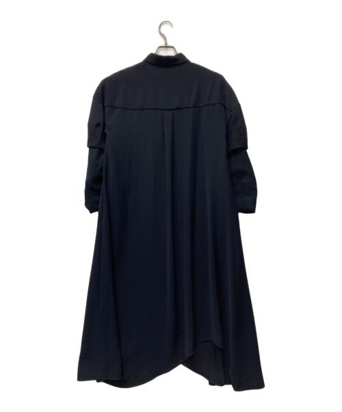 ENFOLD（エンフォルド）ENFOLD (エンフォルド) PEツイル フレア シャツドレス ネイビー サイズ:SIZE36の古着・服飾アイテム