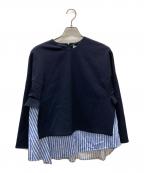 ENFOLDエンフォルド）の古着「プルオーバーブラウス」｜ネイビー×ブルー
