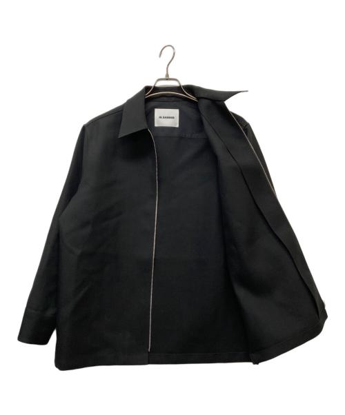 JIL SANDER（ジルサンダー）JIL SANDER (ジルサンダー) ZIP OVERSHIRT JACKET/ウールジップアップシャツジャケット ブラック サイズ:44の古着・服飾アイテム