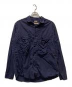 KAPITALキャピタル）の古着「変形マルチポケットシャツ」｜ネイビー