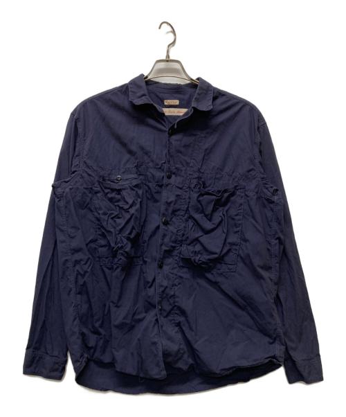 KAPITAL（キャピタル）KAPITAL (キャピタル) 変形マルチポケットシャツ ネイビー サイズ:Ｌの古着・服飾アイテム