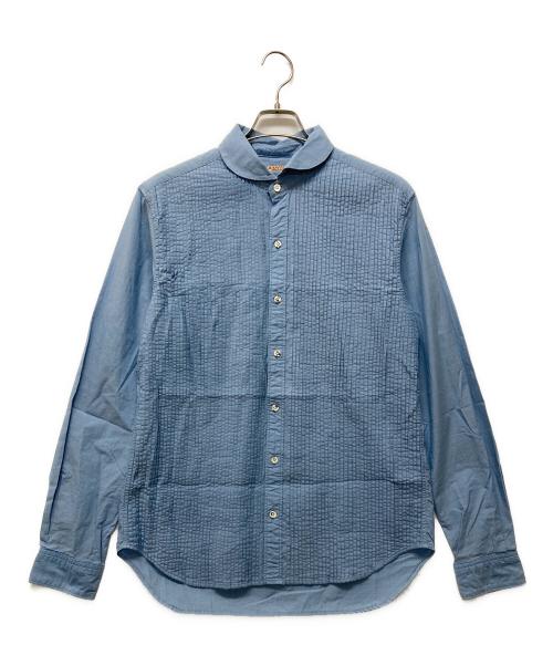 KAPITAL（キャピタル）KAPITAL (キャピタル) ピンタックラウンドカラーシャツ ブルー サイズ:3の古着・服飾アイテム