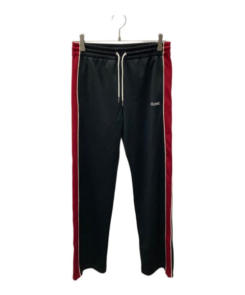 CELINE（セリーヌ）CELINE (セリーヌ) ダブルフェイスジャージートラックロングパンツ レッド×ブラック サイズ:XSの古着・服飾アイテム