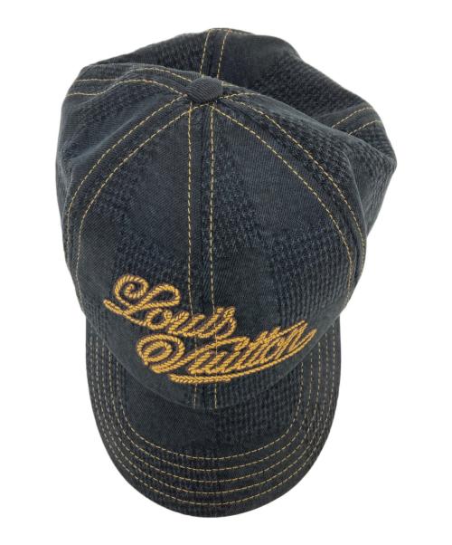 LOUIS VUITTON（ルイ ヴィトン）LOUIS VUITTON (ルイ ヴィトン) ダミエ/ブラック デニムキャップ ブラックの古着・服飾アイテム