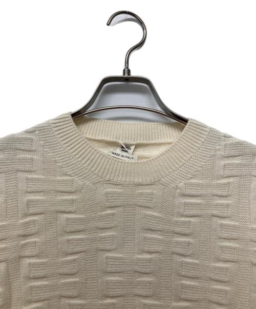 HERMES（エルメス）HERMES (エルメス) ジャガードニット ホワイト サイズ:38の古着・服飾アイテム