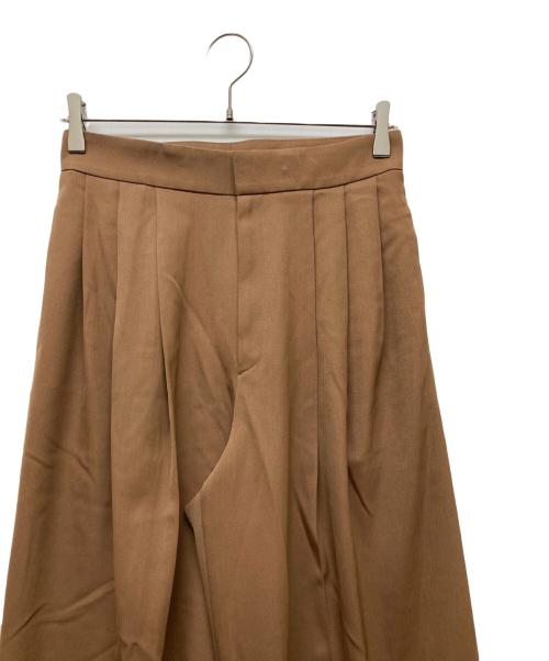 BEIGE（ベイジ）BEIGE (ベイジ) STEVIA / ウール混タックワイドパンツ ブラウン サイズ:4の古着・服飾アイテム