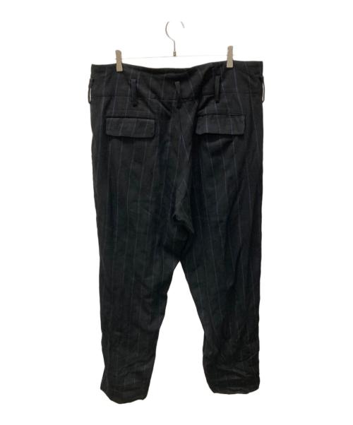 Yohji Yamamoto pour homme（ヨウジヤマモト プールオム）Yohji Yamamoto pour homme (ヨウジヤマモト プールオム) クレーターシャギーストライプパンツ ブラック サイズ:4の古着・服飾アイテム