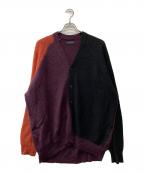 s'yteサイト）の古着「COLOR PANELING MOHAIR CARDIGAN」｜ブラック×パープル