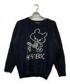 Hysteric Glamourヒステリックグラマー）の古着「KNOCKING BEAR編込プルオーバーセーター」｜ブラック