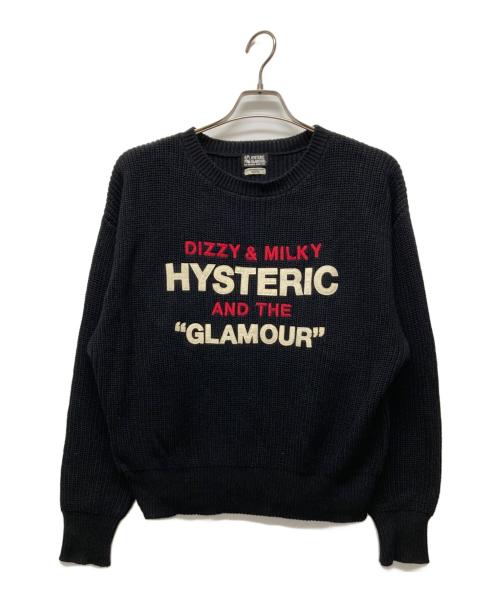 Hysteric Glamour（ヒステリックグラマー）Hysteric Glamour (ヒステリックグラマー) ロゴワッペン付ニット ブラック サイズ:FREEの古着・服飾アイテム