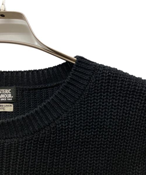 Hysteric Glamour（ヒステリックグラマー）Hysteric Glamour (ヒステリックグラマー) ロゴワッペン付ニット ブラック サイズ:FREEの古着・服飾アイテム