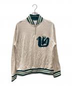 SASQUATCHfabrix.サスクワッチファブリックス）の古着「WARM UP HALF ZIP SHIRTS」｜アイボリー×グリーン