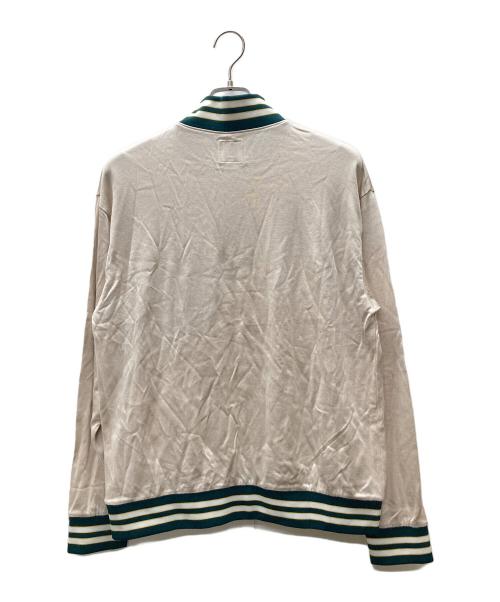 SASQUATCHfabrix.（サスクワッチファブリックス）SASQUATCHfabrix. (サスクワッチファブリックス) WARM UP HALF ZIP SHIRTS アイボリー×グリーン サイズ:Lの古着・服飾アイテム