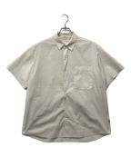 PAPERSKYペーパースカイ）の古着「MAGAZINE CHECK BIG HALF SHIRT」｜ホワイト