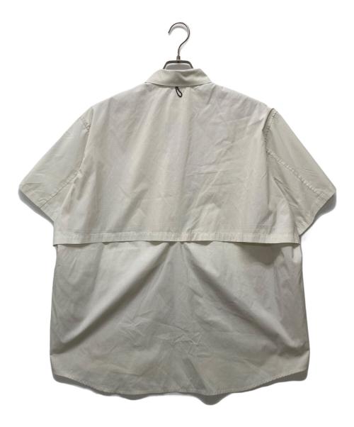 PAPERSKY（ペーパースカイ）PAPERSKY (ペーパースカイ) MAGAZINE CHECK BIG HALF SHIRT ホワイト サイズ:Mの古着・服飾アイテム