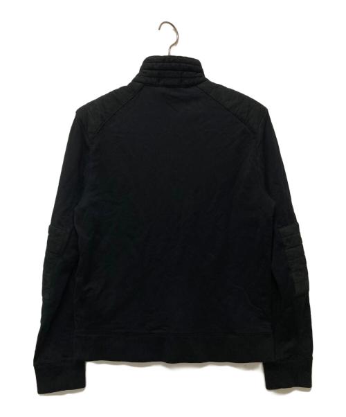 RALPH LAUREN BlackLabel（ラルフローレンブラックレーベル）RALPH LAUREN BlackLabel (ラルフローレンブラックレーベル) レザー切替ハーフジップスウェット ブラック サイズ:Lの古着・服飾アイテム