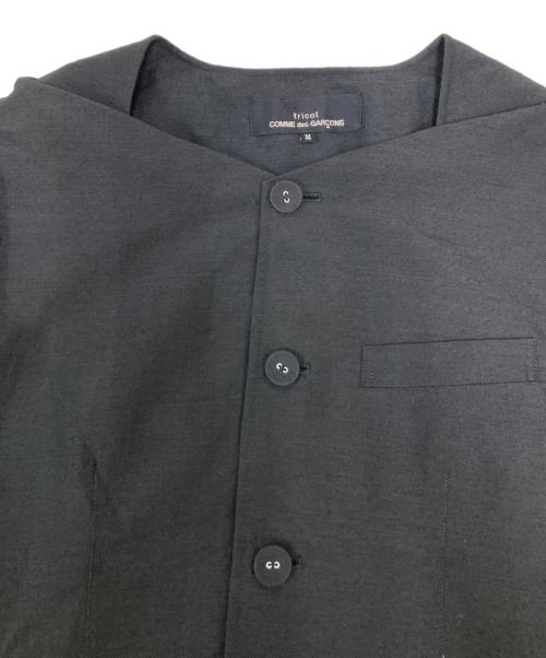 tricot COMME des GARCONS（トリココムデギャルソン）tricot COMME des GARCONS (トリココムデギャルソン) 変形ノーカラージャケット ブラック サイズ:Ｍの古着・服飾アイテム
