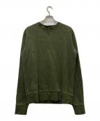 DIESEL Black Goldディーゼル ブラック ゴールド）の古着「ダメージ加工スウェット」｜カーキ