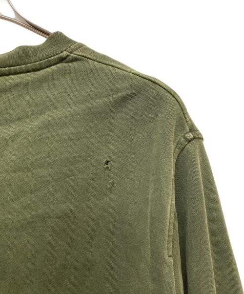 DIESEL Black Gold（ディーゼル ブラック ゴールド）DIESEL BLACK GOLD (ディーゼル ブラック ゴールド) ダメージ加工スウェット カーキ サイズ:Ｌの古着・服飾アイテム