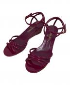 CHANELシャネル）の古着「エナメルヒールサンダル」｜ピンク