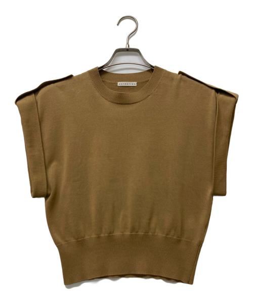 ESTNATION（エストネーション）ESTNATION (エストネーション) エポーレットニット ブラウン サイズ:FREEの古着・服飾アイテム