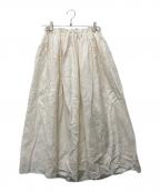 DRAWERドゥロワー）の古着「エンブロイダリー ロングスカート」｜ホワイト