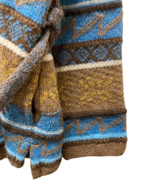 45R（フォーティファイブ・アール）45R (フォーティファイブ・アール) ネイティブ柄ウールカーディガン ブラウン サイズ:-の古着・服飾アイテム