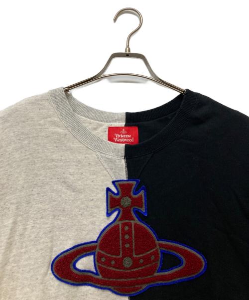 Vivienne Westwood RED LABEL（ヴィヴィアンウエストウッドレッドレーベル）Vivienne Westwood RED LABEL (ヴィヴィアンウエストウッドレッドレーベル) バイカラーオーブロゴスウェット ベージュ×ブラック サイズ:0/Sの古着・服飾アイテム