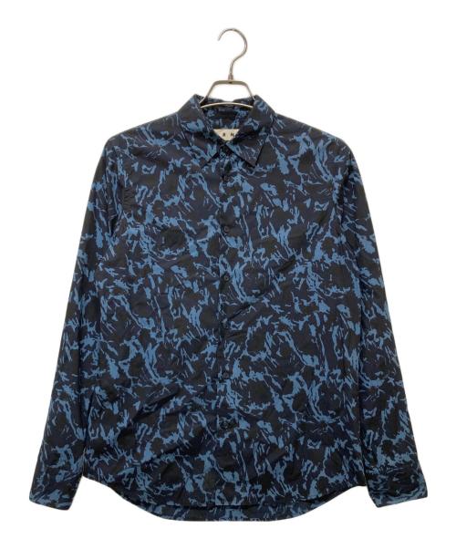 MARNI（マルニ）MARNI (マルニ) 総柄シャツ ネイビー サイズ:48の古着・服飾アイテム