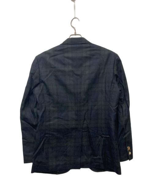Pilgrim（ピルグリム）PILGRIM (ピルグリム) Super100'sウールサキソニー ブラックウォッチ シングルブレステッド3Bジャケット グリーン×ネイビー サイズ:46の古着・服飾アイテム