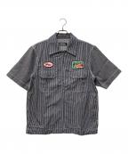 Hysteric Glamourヒステリックグラマー）の古着「ストライプエンジニアシャツ」｜ネイビー