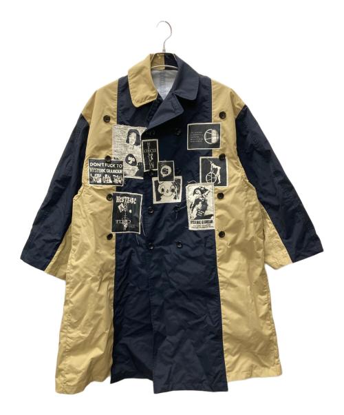 Hysteric Glamour（ヒステリックグラマー）Hysteric Glamour (ヒステリックグラマー) CIRCLE HERITAGE (サークルヘリテージ) コラボコート ベージュ×ブラック サイズ:Mの古着・服飾アイテム