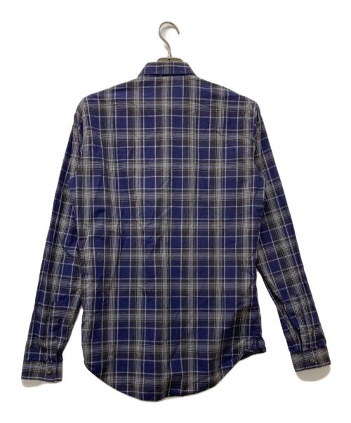 DIOR HOMME（ディオール オム）Dior Homme (ディオール オム) 比翼チェックシャツ ネイビー サイズ:38の古着・服飾アイテム