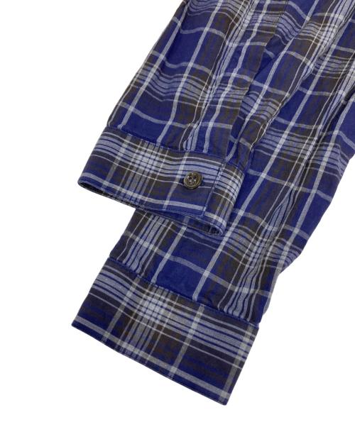DIOR HOMME（ディオール オム）Dior Homme (ディオール オム) 比翼チェックシャツ ネイビー サイズ:38の古着・服飾アイテム