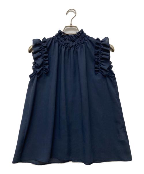 La boutique BonBon（ラブティックボンボン）La boutique BonBon (ラブティックボンボン) フリルノースリブラウス ネイビー サイズ:FREEの古着・服飾アイテム