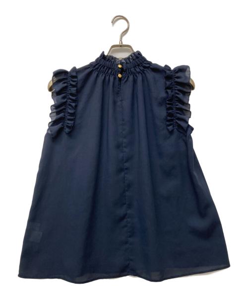 La boutique BonBon（ラブティックボンボン）La boutique BonBon (ラブティックボンボン) フリルノースリブラウス ネイビー サイズ:FREEの古着・服飾アイテム