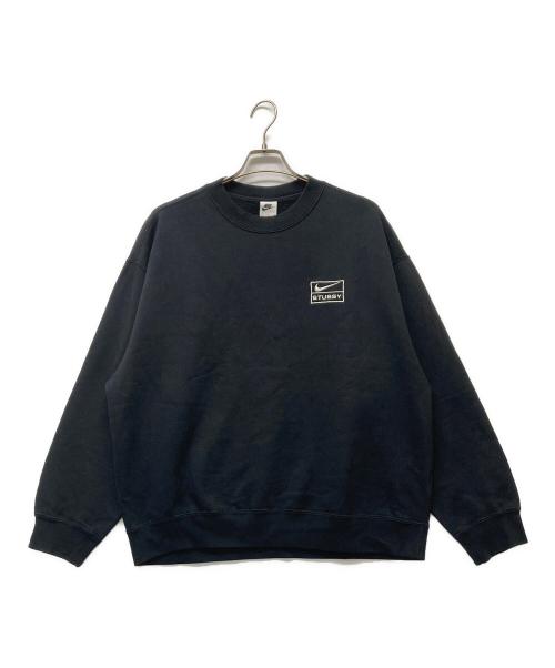 stussy（ステューシー）stussy (ステューシー) NIKE (ナイキ) Washed NRG Fleece Crewneck ブラック サイズ:Lの古着・服飾アイテム