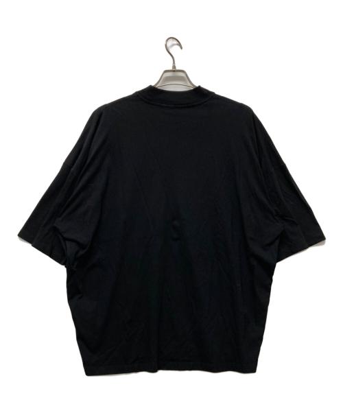 JIL SANDER（ジルサンダー）JIL SANDER (ジルサンダー) モックネック コットンオーバーサイズTシャツ ブラック サイズ:Ｌの古着・服飾アイテム
