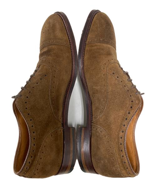 Alden（オールデン）ALDEN (オールデン) LEATHER SOUL (レザーソール) 別注スエードセミブローグシューズ ブラウン サイズ:7の古着・服飾アイテム