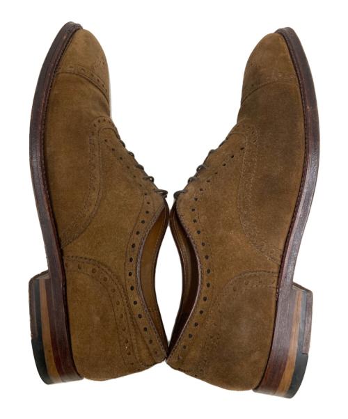 Alden（オールデン）ALDEN (オールデン) LEATHER SOUL (レザーソール) 別注スエードセミブローグシューズ ブラウン サイズ:7の古着・服飾アイテム
