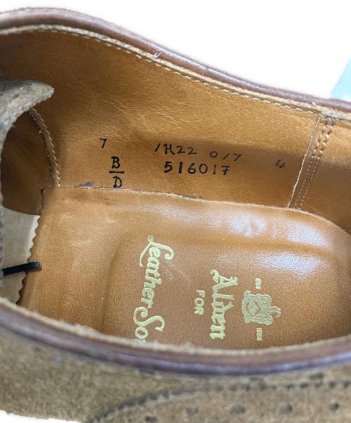 Alden（オールデン）ALDEN (オールデン) LEATHER SOUL (レザーソール) 別注スエードセミブローグシューズ ブラウン サイズ:7の古着・服飾アイテム