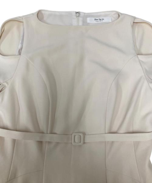 HER LIP TO（ハーリップトゥ）Her lip to (ハーリップトゥ) ハーフスリーブブラウスワンピース アイボリー サイズ:SIZE Mの古着・服飾アイテム