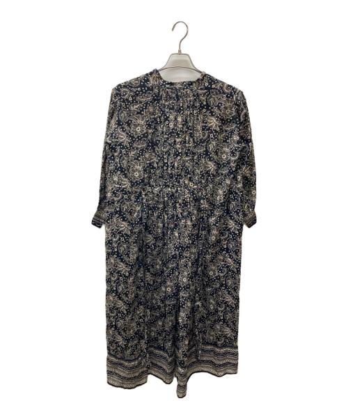 ne quittez pas（ヌキテパ）ne quittez pas (ヌキテパ) コットンエスニックプリントフロントオープンドレス ブラック サイズ:Sの古着・服飾アイテム